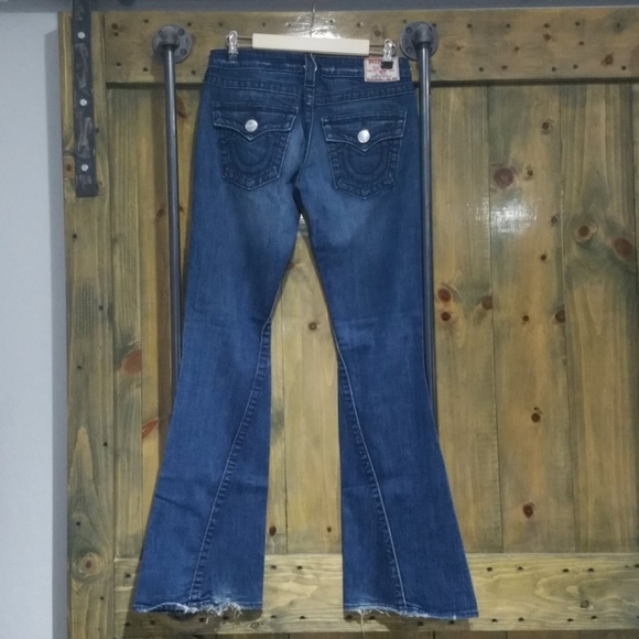 RETRO VINTAGE TRUE RELIGION WIDE LEG FLARE JEANS 80S 90S Y2K - Picture 2 of 8